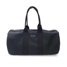 Load image into Gallery viewer, Black Cotton Canvas Washable Round Duffel, Rollins Road
