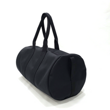 Load image into Gallery viewer, Black Cotton Canvas Round Duffel, Washable