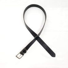 Load image into Gallery viewer, Black Leather Belt Handmade with Silver Buckle