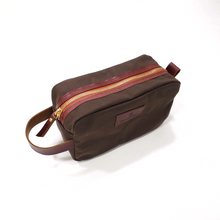 Load image into Gallery viewer, Rollins Road Brown Canvas Shaving Kit with Leather Trim