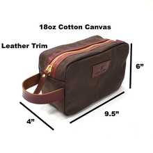 Load image into Gallery viewer, Rollins Road Canvas Shaving Kit with Leather Trim