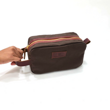 Load image into Gallery viewer, Rollins Road Canvas Shaving Kit with Leather Trim