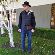 Load image into Gallery viewer, Rollins Road Brown Leather Belt Bag with Fidlock Button Snap Closure