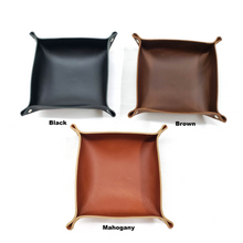 Load image into Gallery viewer, Leather Valet Tray, Desk Caddy, Organizer Tray