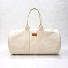 Load image into Gallery viewer, Natural Cotton Canvas Round Duffel, Washable