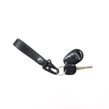 Load image into Gallery viewer, Rollins Road Black Leather Key Fob with Snap Hook
