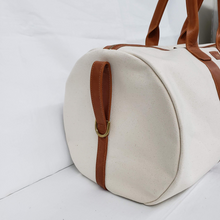 Load image into Gallery viewer, Rollins Road Canvas and Leather Round Duffle
