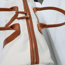 Load image into Gallery viewer, Rollins Road Canvas and Leather Round Duffle
