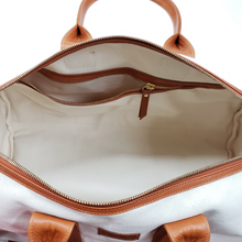 Load image into Gallery viewer, Rollins Road Canvas and Leather Round Duffle
