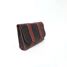 Load image into Gallery viewer, Rollins Road Brown Leather Belt Bag with Fidlock Button Snap Closure
