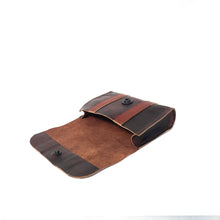 Load image into Gallery viewer, Rollins Road Brown Leather Belt Bag with Fidlock Button Snap Closure
