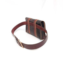 Load image into Gallery viewer, Rollins Road Brown Leather Belt Bag with Fidlock Button Snap Closure
