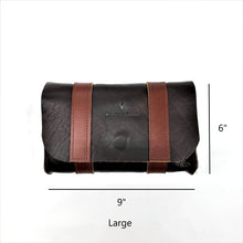 Load image into Gallery viewer, Rollins Road Brown Leather Belt Bag with Fidlock Button Snap Closure
