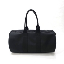 Load image into Gallery viewer, Black Cotton Canvas Round Duffel, Washable
