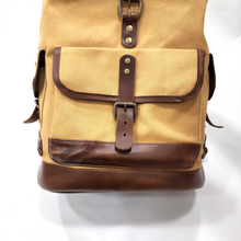 Load image into Gallery viewer, Canvas Backpack with Leather Trim
