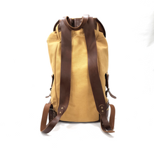 Load image into Gallery viewer, Canvas Backpack with Leather Trim
