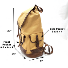 Load image into Gallery viewer, Canvas Backpack with Leather Trim
