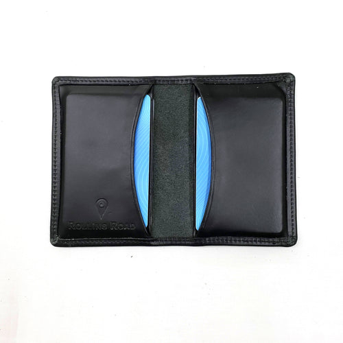 Black Leather Card Wallet from Rollins Road