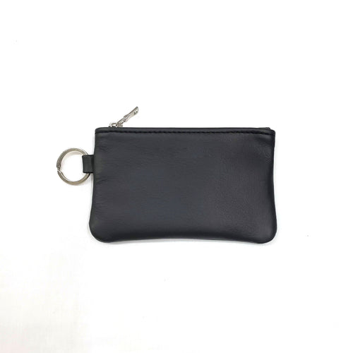 Rollins Road Black Leather Keychain Pouch