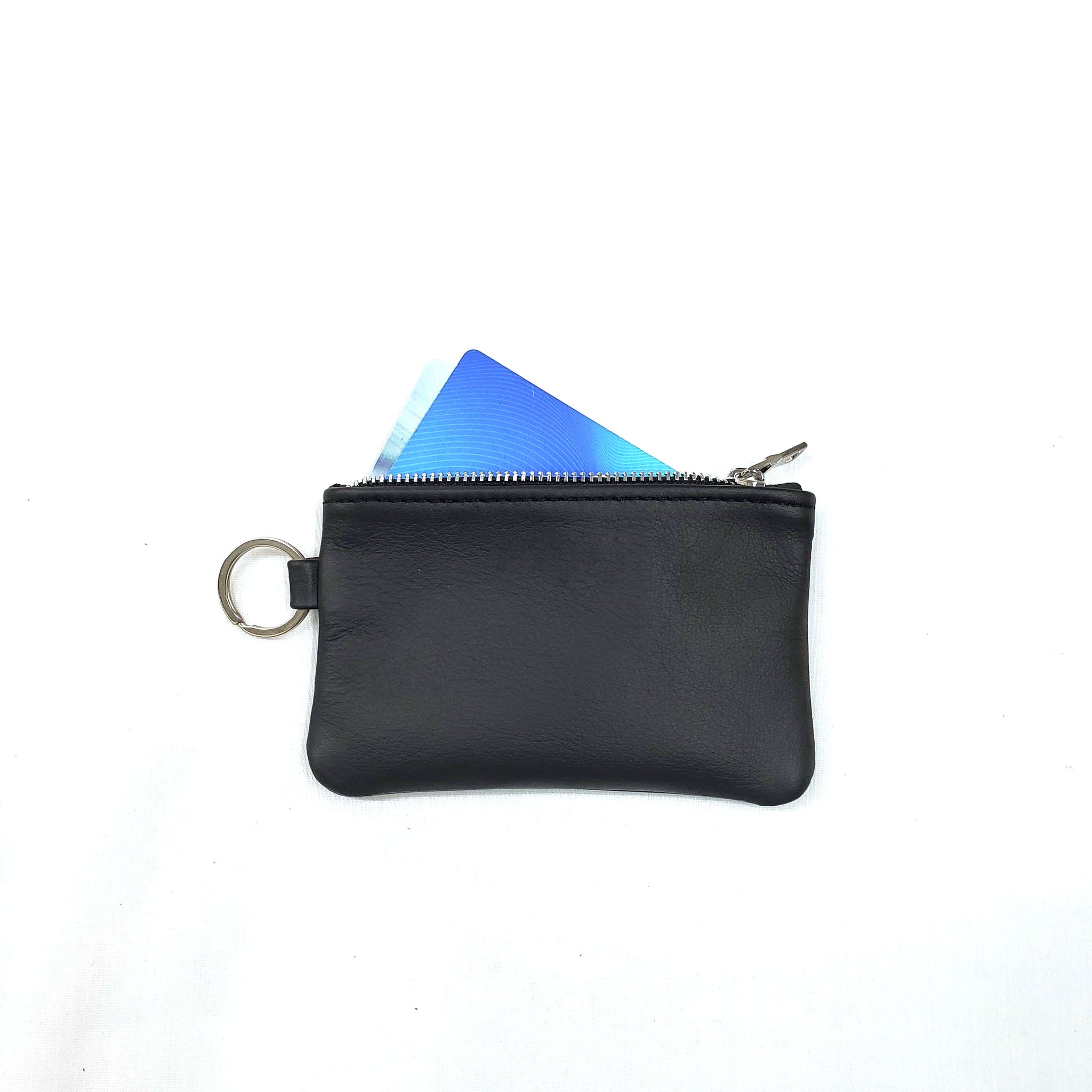 Leather key pouch black