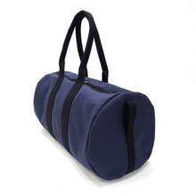 Load image into Gallery viewer, Navy Cotton Canvas Round Duffel, Washable
