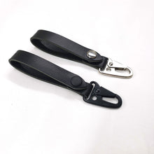 Load image into Gallery viewer, Rollins Road Black Leather Key Fob with Black Hardware or Silver Hardware
