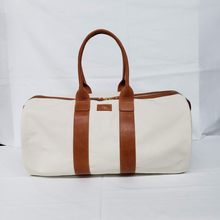 Load image into Gallery viewer, Rollins Road Canvas and Leather Round Duffle
